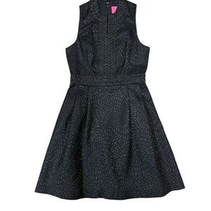 Lilly Pulitzer Franci Dress in Black Onyx Lagoon Jacquard Pattern NWT Size 6
